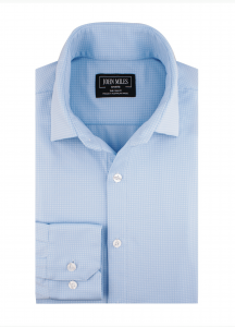 John Miles Non-Iron Pale Blue Shirt - Non Iron, Moisture Wicking, 4 Way Stretch, Easy Care and Australian Made